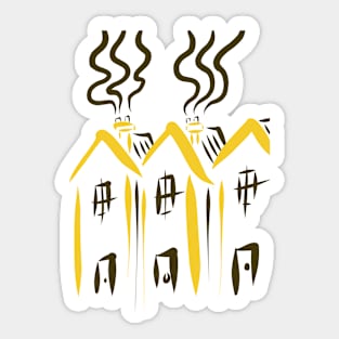 Three houses Sticker